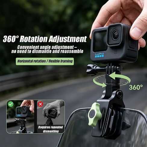 Aluminum Motorcycle Windshield Camera Clip Mount for Insta360 X6 X5 X4 X3 in Kuwait