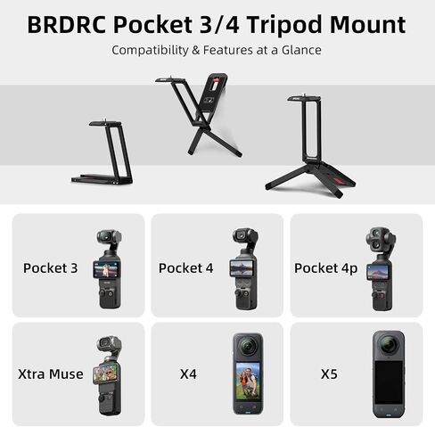 Magnetic Tripod for DJI Osmo Pocket 3/4/4P, for Insta360 Luna Ultra in Saudi Arabia