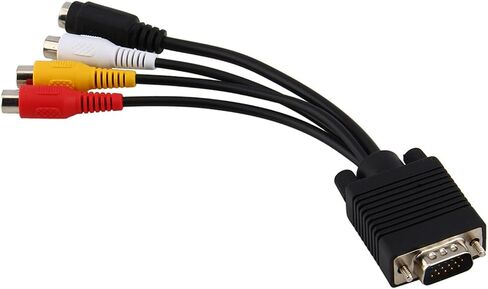 MAVIS LAVEN VGA to S Video Adapter, High Density Cable for PC to TV, Dual Output Options and Sturdy Design for Presentations and Gaming in Saudi Arabia