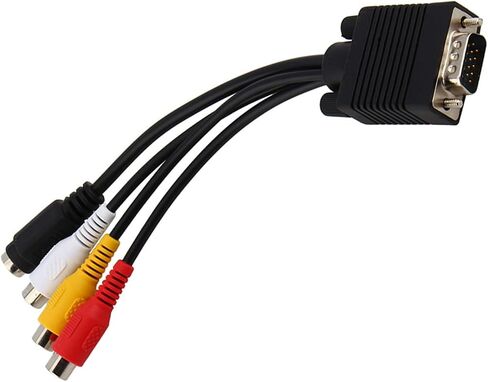 MAVIS LAVEN VGA to S Video Adapter, High Density Cable for PC to TV, Dual Output Options and Sturdy Design for Presentations and Gaming in Saudi Arabia