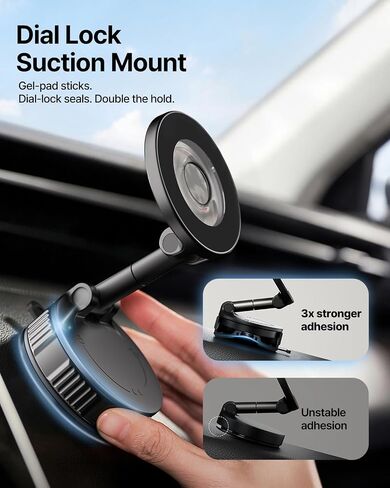 Sinjimoru Car Mount for MagSafe, Vacuum Suction Phone Holder for Dashboard in Saudi Arabia