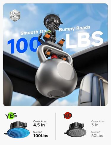 MAGIC JOHN Metal Car Phone Holder 360° Rotation Suction Mount Windshield in Saudi Arabia