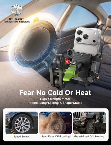 MAGIC JOHN Metal Car Phone Holder 360° Rotation Suction Mount Windshield in Saudi Arabia