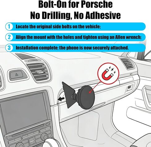 Magnetic Phone Mount for Porsche 981 991 718 in Kuwait