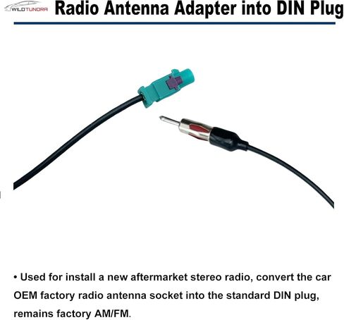 Radio Antenna Adapter Compatible with Dodge Jeep Ford Aftermarket Radio Stereo Antenna Adapter for Ram Wrangler C-Class Sprinter Buick Cadillac Aftermarket Stereo Antenna Connector Cable Plug in Kuwait