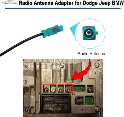 Radio Antenna Adapter Compatible with Dodge Jeep Ford Aftermarket Radio Stereo Antenna Adapter for Ram Wrangler C-Class Sprinter Buick Cadillac Aftermarket Stereo Antenna Connector Cable Plug in Kuwait