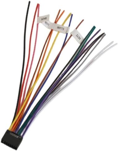 Android Radio Wiring Harness Adapter Replacement for Select Android Car Stereo 16 Pin ISO Connector Cable with Full Labels Multicolored in Kuwait