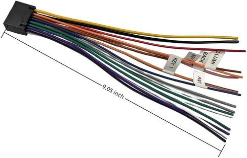 Android Radio Wiring Harness Adapter Replacement for Select Android Car Stereo 16 Pin ISO Connector Cable with Full Labels Multicolored in Kuwait