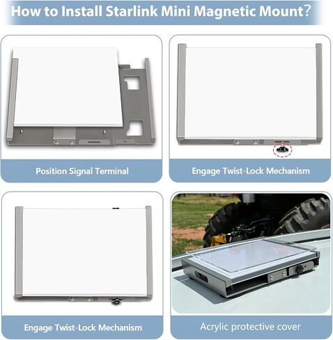 Magnetic Car Roof Mount for Starlink Mini 4 /4X with 2mm Acrylic Shield in Kuwait