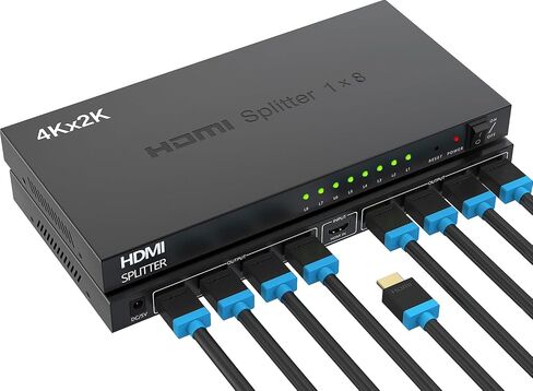 ICUIXIAN 4K 1x8 HDMI Splitter 1 in 8 Out 4K30Hz 8 Port HDMI Splitter in Kuwait