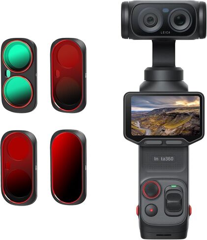 Walking Way Magnetic 4 Pack CPL & ND Filter Kit for Insta360 Luna, CPL ND16/32/64, Polarizing Neutral Density Filters, Multi-Coated/HD Optical Glass/Aluminum Frame, Action Camra Accessories in Kuwait
