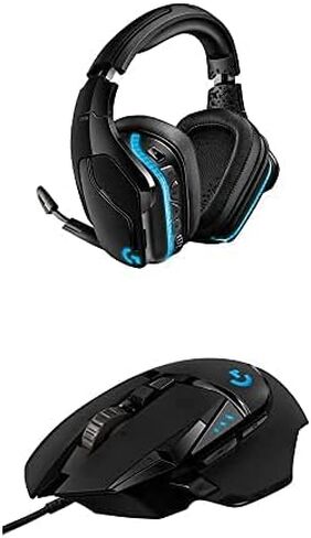 Logitech G935 Over Ear Wireless Headset, Black + Logitech G502 Gaming Mouse 11-Button Gaming Mouse, Black in Kuwait