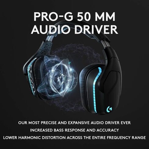 Logitech G935 Over Ear Wireless Headset, Black + Logitech G502 Gaming Mouse 11-Button Gaming Mouse, Black in Kuwait