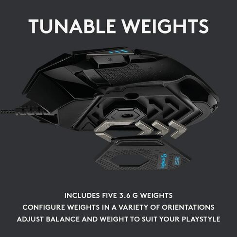 Logitech G935 Over Ear Wireless Headset, Black + Logitech G502 Gaming Mouse 11-Button Gaming Mouse, Black in Kuwait