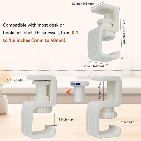 Headphone Stand Holder, Durable Adjustable 3mm-40mm Thickness Non-Scratch Base for Wood/Glass/Metal, Quick Install & Universal Fit for AirPods Max/Sony/Bose (Jade White) in Saudi Arabia