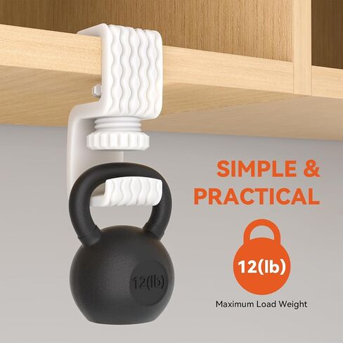 Headphone Stand Holder, Durable Adjustable 3mm-40mm Thickness Non-Scratch Base for Wood/Glass/Metal, Quick Install & Universal Fit for AirPods Max/Sony/Bose (Jade White) in Saudi Arabia