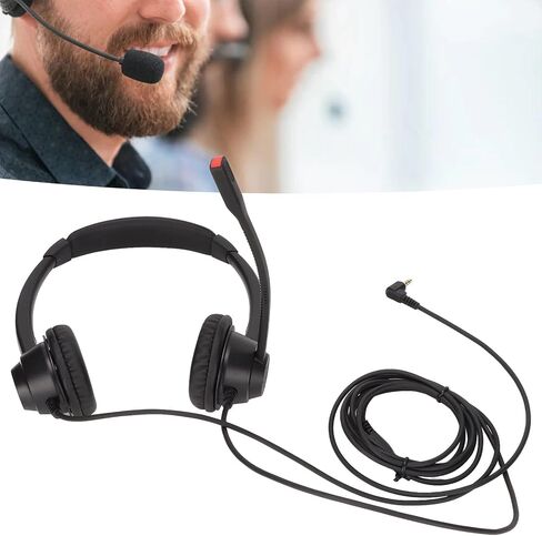 Accurate 2.5mm Professional Headphones with Clear Voice for Phone Sales, Hospitals and Banks in Black in Kuwait