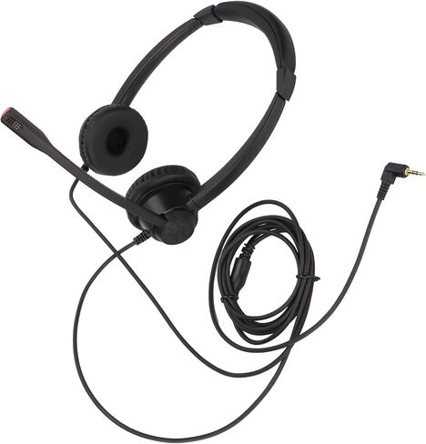 Accurate 2.5mm Professional Headphones with Clear Voice for Phone Sales, Hospitals and Banks in Black in Kuwait