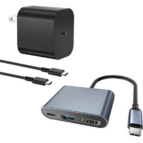 Switch 2 Portable USB-C Dock (without Ethernet port), supports 4K@120Hz/PD 100W/USB ports, includes 20V/3A power adapter and HDMI cable, compatible with Switch/Steam Deck/ROG Xbox Ally X/Legion Go 1/2 in Kuwait