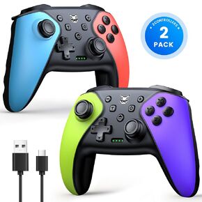 ELISWEEN 2 Pack Wireless Switch Controller for Switch/Lite/OLED/Swicth 2 Controller, Switch Controller Joysticks Work with iOS/Android/PC-Switch 2 Pro TURBO Controller with Wake-up Programmable in Kuwait