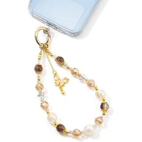WOZEAH Phone Charm for Women, Beaded Wrist Strap Lanyard with Tether Tab – Anti-Theft Hands-Free Detachable Phone Chain Wristlet in Kuwait