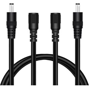 Fancasee 18AWG 2-Pack 10FT DC Power Extension Cable, 5.5mm x 2.1mm Male to Female Barrel Plug Jack Power Supply Adapter 5.5x2.1mm Extension Cord for CCTV Surveillance Security Camera LED Strip in Kuwait
