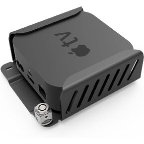 حامل أمان Compulocks Apple TV للجيل الرابع و4K (الجيل الأول إلى الثاني، 2018-2021) - دعامة تثبيت آمنة مع إدارة الكابلات - تصميم أنيق متين مثالي للاستخدام في المنزل والمكتب - أسود in Kuwait
