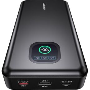 140W Laptop Power Bank, 25000mAh with TFT Smart Digital Display in Kuwait