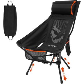 Portable High Back Camping Chair with Headrest and Adjustable Feet in Saudi Arabia