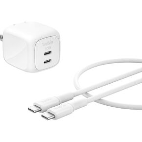 Belkin 50W Dual GaN USB C Charger Block, Fast Charging for Travel in Saudi Arabia