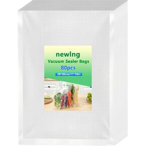newlng Vacuum Sealer Bags 6" x 10" (50) 8" x 12" (20) 11" x 16" (10) BPA Free Commercial Grade Vacuum Storage Bags for Food Compatible All Vacuum Sealers Sous Vide Cooking Freezer Bag Pre-cut in Saudi Arabia