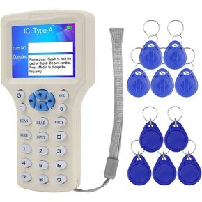 LIBO RFID Smart Card Reader Writer NFC 13.56MHz Copier 125KHz Duplicator Programmer Multi-Frequency Decoding Software USB Support with Readable Rewritable RFID Keyfobs Tags in Kuwait