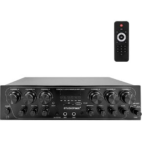 STUDIOFINIX Bluetooth 5.3 Home Amplifier System - 6 Channel 750W Peak Receiver with FM Radio, USB/SD, 2 Mic w/Echo & Talkover, Dual AUX, Headphone, Subwoofer Out for Home Theater Karaoke PA in Kuwait