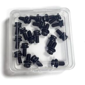 30 قطعة براغي تثبيت على الحائط للتلفزيون - طقم براغي وغسالات M4x10mm متوافقة مع VESA لشاشة 75x75/100x100 مم/دعامات تثبيت التلفزيون، رأس فيليبس أسود in Saudi Arabia
