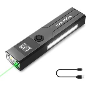 EDC Flashlight Flat Rechargeable Portable Pocket Flash Lights with Screen 1200 High Lumens Bright White LED Green Beam, USB-C Magnetic Waterproof for Home, Work, Hiking, Camping, Ourdoors, Emergencies in Kuwait
