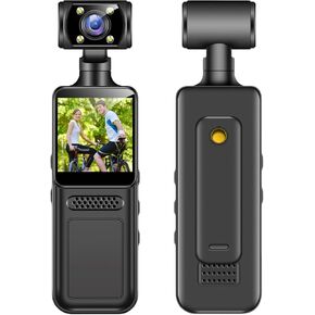 WiFi Vlogging Camera, 4K HD 135 Viewing Angle 180 Rotating Lens Handheld Action Camera with LED Light APP Control for Outdoor Sport Bike Travel in Saudi Arabia