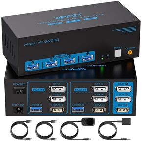 8K@60Hz HDMI Displayport KVM Switch 3 Monitors 2 Computers in Kuwait
