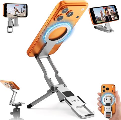7RYMS 7RIG T1 حامل ثلاثي مغناطيسي للهاتف iPhone/Android، برغي 1/4 بوصة لمدونة الفيديو in Kuwait