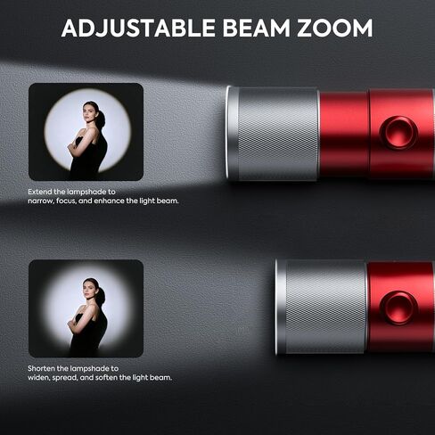 RGB Photography Flashlight, 8400mAh Portable Zoom Spotlight with 20 Gobos 4 Colors Rechargeable Picture Fill Light 10W LED Video Ambient Lighting for Content Creator Accessories Portrait in Saudi Arabia
