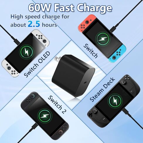 Switch 2 Portable USB-C Dock (without Ethernet port), supports 4K@120Hz/PD 100W/USB ports, includes 20V/3A power adapter and HDMI cable, compatible with Switch/Steam Deck/ROG Xbox Ally X/Legion Go 1/2 in Kuwait