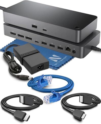 SD25 Pro USB-C Docking Station — 130W Laptop Dock, Dual 4K Monitor Output, 2.5GbE Ethernet, HDMI 2.1, DisplayPort 1.4, 10Gbps USB-C & USB-A Hub — Net Straight in Kuwait