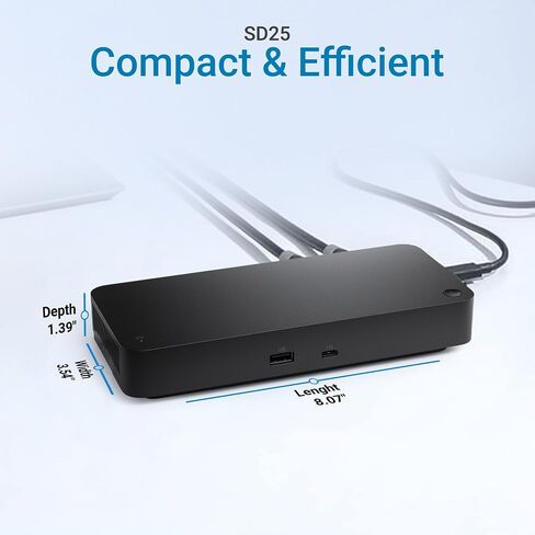 SD25 Pro USB-C Docking Station — 130W Laptop Dock, Dual 4K Monitor Output, 2.5GbE Ethernet, HDMI 2.1, DisplayPort 1.4, 10Gbps USB-C & USB-A Hub — Net Straight in Kuwait