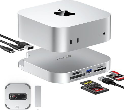 Mac mini M4 Dock with Cfexpress Reader – M.2 NVMe SSD Enclosure, CFexpress Type A/Type B Card Reader, SD/TF 4.0 Slot, 10Gbps USB C USB A, Hub for Photographers, Videographers, Content Creators in Kuwait