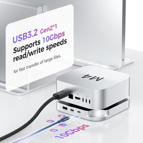 Mac mini M4 Dock with Cfexpress Reader – M.2 NVMe SSD Enclosure, CFexpress Type A/Type B Card Reader, SD/TF 4.0 Slot, 10Gbps USB C USB A, Hub for Photographers, Videographers, Content Creators in Kuwait