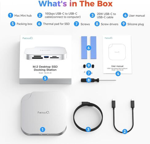Mac mini M4 Dock with Cfexpress Reader – M.2 NVMe SSD Enclosure, CFexpress Type A/Type B Card Reader, SD/TF 4.0 Slot, 10Gbps USB C USB A, Hub for Photographers, Videographers, Content Creators in Kuwait