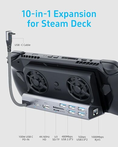 13-in-1 Dual-Fan Docking Station for Steam Deck/MSI Claw/Switch in Kuwait