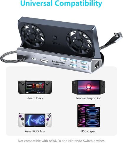 13-in-1 Dual-Fan Docking Station for Steam Deck/MSI Claw/Switch in Kuwait