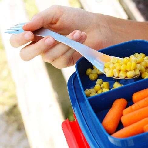 Tapirus - 5 Spork Of Steel Utensils Set - 8-inch Long Durable & Rust Proof Stainless Steel Spoon, Fork & Knife Flatware - For Camping, Fishing, & Hunting - With Bottle Opener & Carrying Case in Kuwait