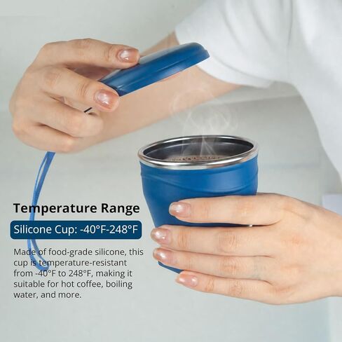 2PCS 8.8oz Collapsible Cup Silicone Foldable Cup for Camping Hiking Travel in Kuwait