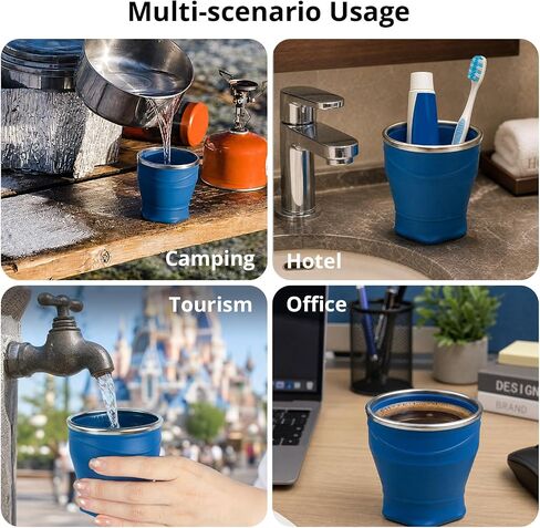 2PCS 8.8oz Collapsible Cup Silicone Foldable Cup for Camping Hiking Travel in Kuwait